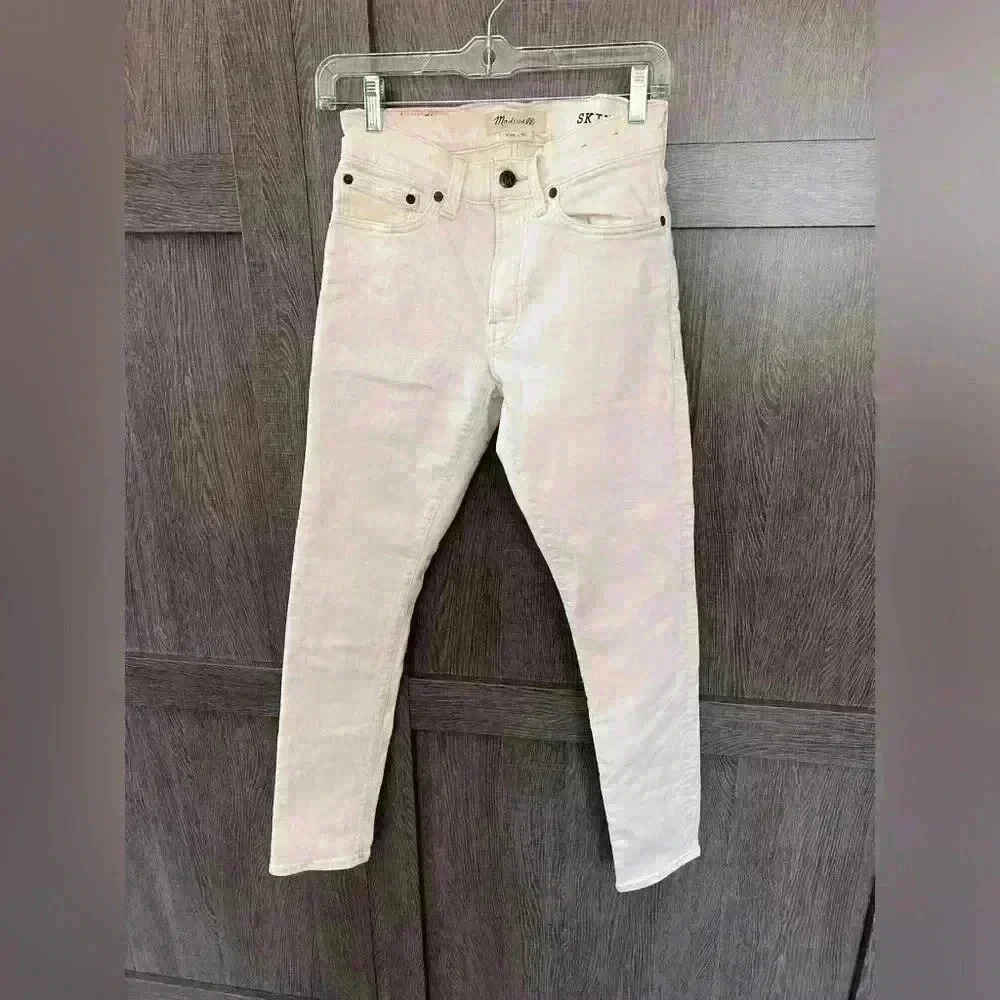 White Skinny Crop Madewell Jeans